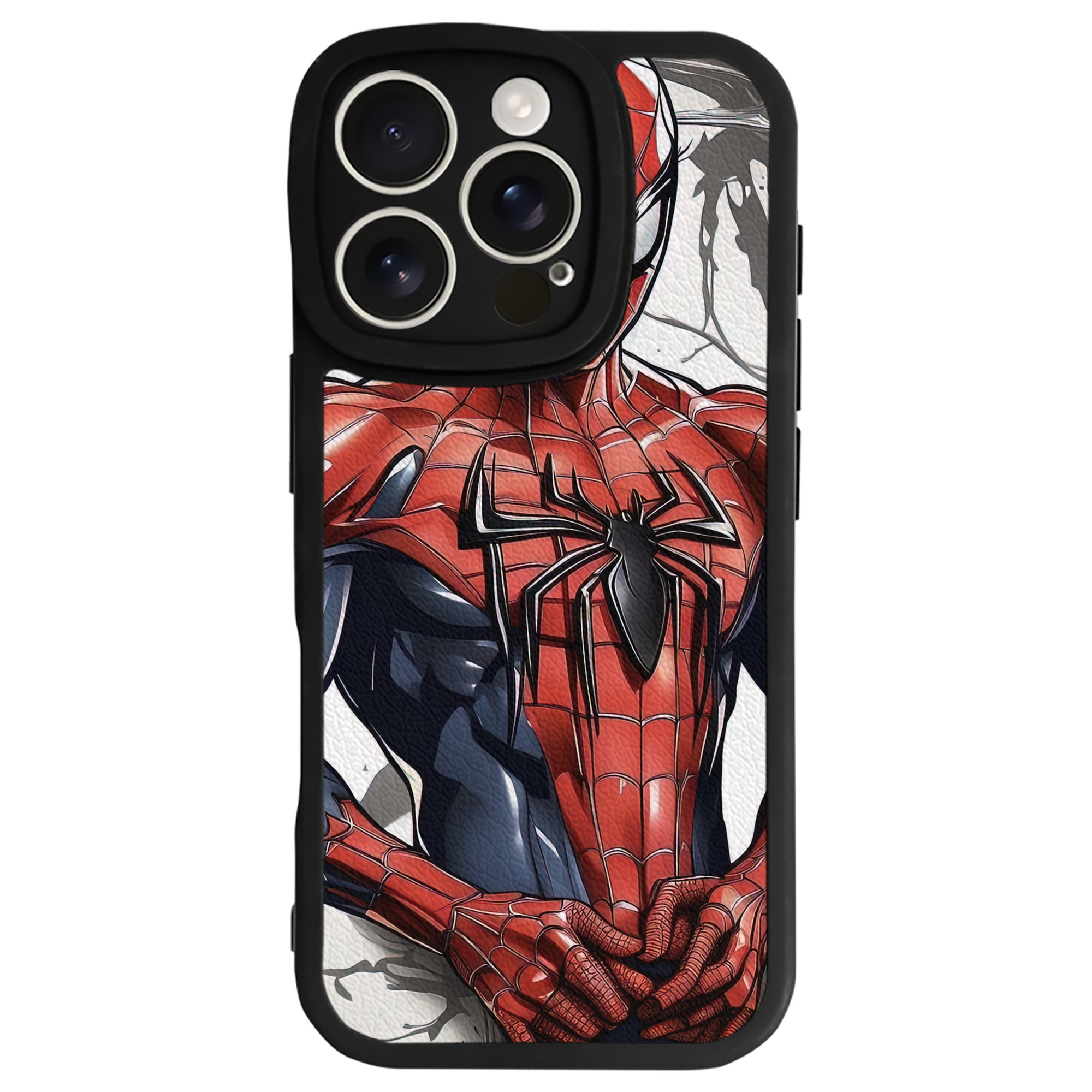 Spider Man スパイダーマン 【iPhone 16シリーズ対応】シリコンスマホケース（レザー調） 材質：シリコン